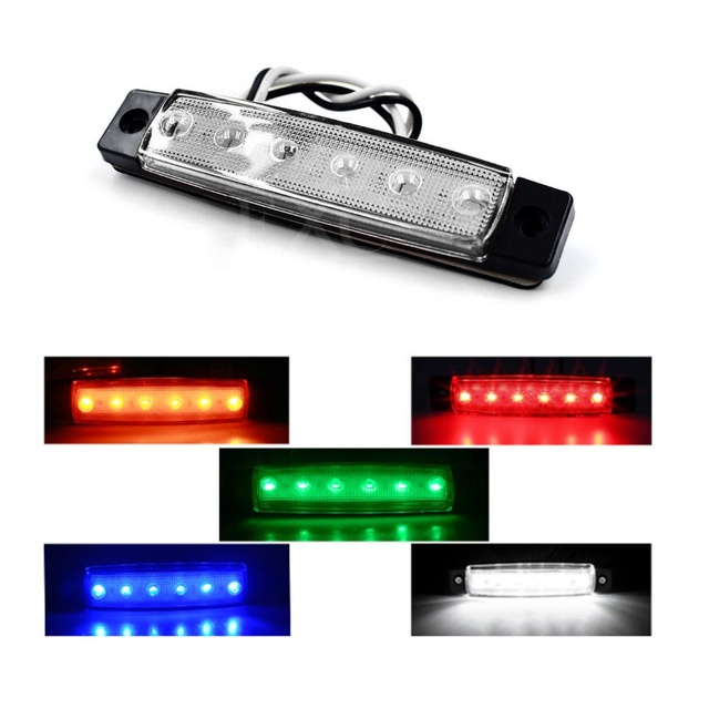 12V 24V 6 SMD LED Auto Car Bus Truck Lorry Side Marker Indicator Lamp Amber Red Blue Green White Truck Clearance Lights