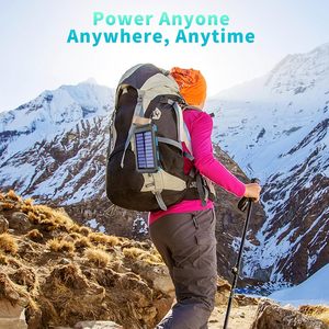 Cargador de Energía Solar Inalámbrico para Teléfono Inteligente, Banco de Energía Pequeño de 33800 mAh, Cargador de Teléfono Móvil, Luz de Emergencia para Camping, Banco de Energía LED para Exteriores - Product Image 5