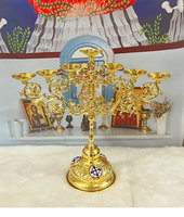 Chandelier orthodoxe plaqué or antique HT pour église ou bureau – Fournitures religieuses