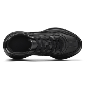 Zapatos Casuales de Plataforma Clásicos para Hombre, Zapatos Deportivos de Piel Sintética Negra de Primera Calidad en Color Puro - Product Image 6