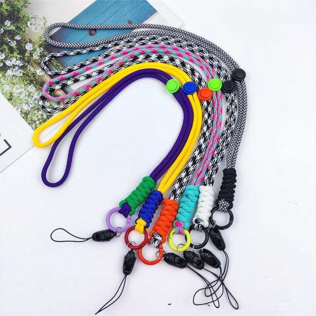 Custom Phone Lanyard With Fast Release Buckle Handmade Colorful Braid Rope Lanyard