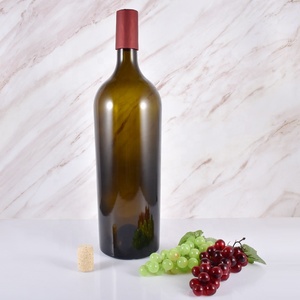 Bouteille épaisse géante <span class=keywords><strong>de</strong></span> vin rouge <span class=keywords><strong>de</strong></span> Bordeaux antique vintage 3L avec <span class=keywords><strong>bouchon</strong></span> en bois sans fuite - Product Image 1