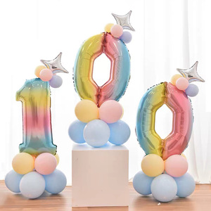 Palloncino Set di anni per bambini colore gradiente digitale a colori digitale colonna di alluminio pellicola <span class=keywords><strong>palloncini</strong></span> per buon compleanno - Product Image 4