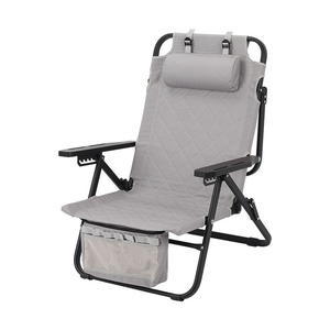 Chaise de plage pliable réglable et légère, confortable, avec accoudoirs, idéale pour le camping - Product Image 5