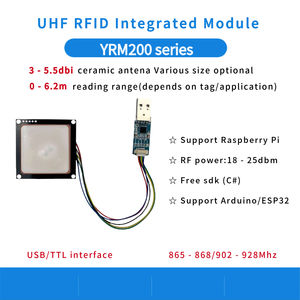 YRM200 мини-встроенный UHF RFID считыватель/записывающее устройство для Raspberry <span class=keywords><strong>Pi</strong></span> | 3-5.5dbi антенна, 50*50 мм TTL, контроль доступа/Промышленный - Product Image 4