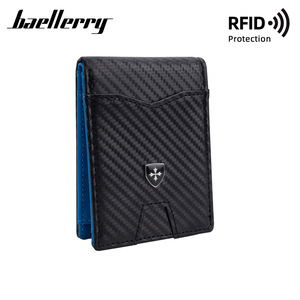 Porte-cartes pour homme Baelerry, noir et orange, protection RFID, portefeuille fin, étui pour cartes de crédit, printemps 2024 - Product Image 5
