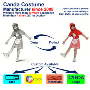 Costume d'inspiration conte <span class=keywords><strong>de</strong></span> fées pour enfant, origine usine, avec détail tablier, pour événement créatif, choix du créateur <span class=keywords><strong>de</strong></span> costumes, Costume <span class=keywords><strong>de</strong></span> Cendrillon rouge - Product Image 4