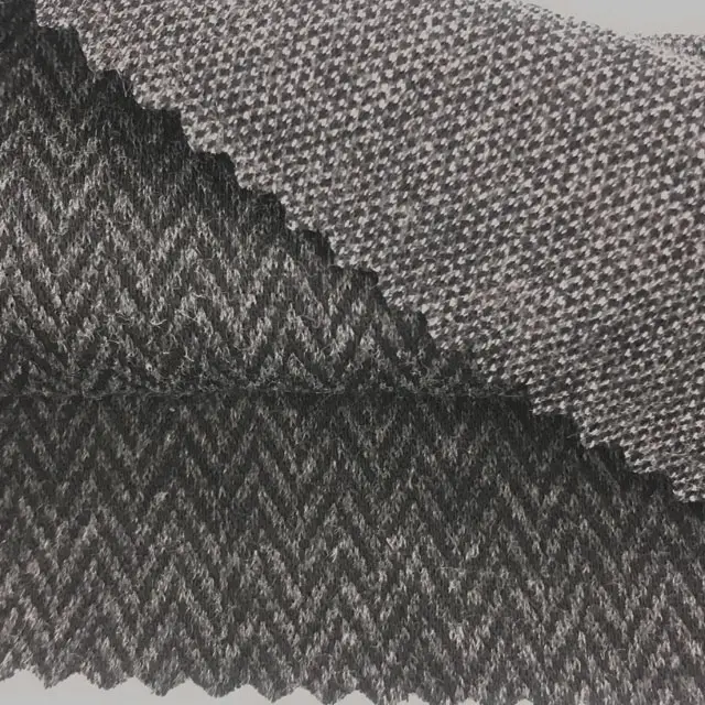 Polyester Rayon Spandex Jacquard Yarn Dye Herringbone Textile Stretch Fabric For Export