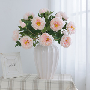 Fleurs de pivoine artificielles en soie à 3 têtes, haute simulation, accessoires de décoration pour mariage et maison - Product Image 3