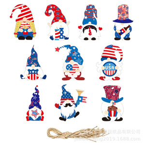 Mini American <b>Flag</b> Independence Day Pendant Tree Ornament Hanging Tag Paper Eco-Friendly Party Decoration Set - Product Image 2