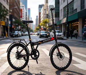 <span class=keywords><strong>Bicicleta</strong></span> Plegable Urbana de 20 Pulgadas para Adultos, <span class=keywords><strong>Bicicleta</strong></span> Ligera y Portátil para Desplazamientos Urbanos con Freno de Disco - Product Image 1