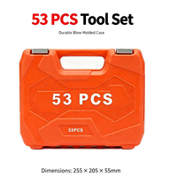 Jeu de clés à douilles de haute qualité, 53 pièces, kit de clés à cliquet pour la réparation à domicile et automobile, avec boîte à outils portable