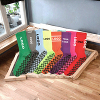 Chaussettes de football personnalisées antidérapantes en maille respirante à rayures numériques de qualité supérieure pour l'été, avec logo, pour yoga et pilates