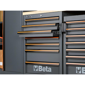 Muebles de taller Beta C45PRO 2,0 GX 3718/2358x645x2000mm con tapa de acero y carretes - Product Image 3