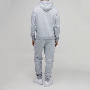 Ensemble de survêtement deux pièces pour homme, gris chiné, 100% coton, imprimé, streetwear, coupe slim, essentiel, personnalisé, avec sweat à capuche et pantalon de jogging - Product Image 2