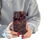 Coque de téléphone antichoc en TPU INS Amber Plate avec chaîne pour iPhone 16/15 Plus/17 Pro Max, motif glacial, coque arrière