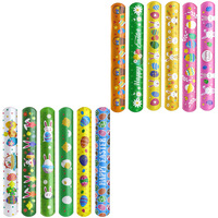 Bracelet à claquer en PVC pas cher pour la Pâques, décorations de poignet, cadeaux promotionnels d'entreprise, multicolores, œuf de Pâques, lapin