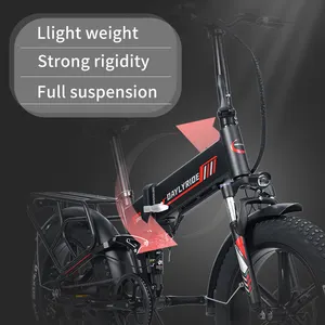 Eu Us Ca Warehouse Stock Electric Folding Bike 1000w 20 Inch 48v 15Ah 17Ah 7speed Full Suspension Fat Tire Ebike