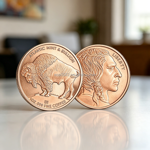 Moneda Conmemorativa Personalizada de 1 oz, 999 de Cobre Fino, Diseño Liberty Buffalo, en Venta - Product Image 3