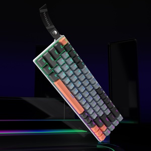 Teclado Mecánico para Juegos de Perfil Bajo con 68 Teclas, Iluminación RGB Fluida, Puerto USB-C, Cable Desmontable, Interruptor Azul, Distribución US - Product Image 6