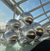 Ballon sphérique flottant géant irisé brillant, boule miroir gonflable avec matériau PVC laser réutilisable pour la décoration d'événements