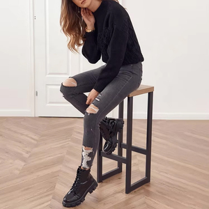 <span class=keywords><strong>Jeans</strong></span> da <span class=keywords><strong>Donna</strong></span> Personalizzati Super Skinny Elasticizzati Traspiranti Stile Streetwear Vintage Strappati ad Alta Elasticità - Product Image 6