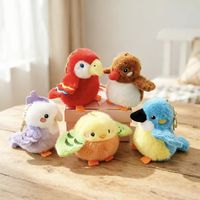 Mini pendentifs en peluche d'oiseaux Kawaii, jouets artificiels mignons et réalistes (perroquet, moineau), super doux, pour réconfort, accessoires de sac