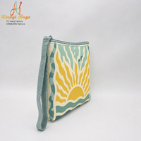 Sac cosmétique en néoprène personnalisé style bohème avec imprimé soleil, pochette de rangement pour maquillage et soins de la peau, idéal pour les voyages, la promotion quotidienne et les cadeaux.
