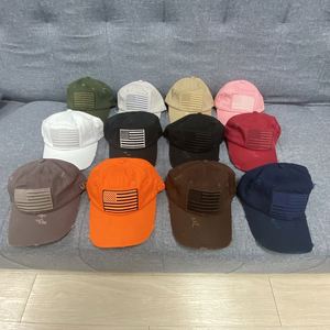 Casquette de baseball sportive à 6 panneaux en coton non structuré à profil bas avec patch brodé drapeau USA, style Dad Hat vieilli personnalisé - Product Image 2