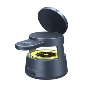 Cargador inalámbrico Multifuncional 3 en 1 Estación de carga inalámbrica con luz nocturna para teléfonos móviles Auriculares Relojes - Product Image 4