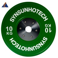 Plaques de poids de fitness colorées sur mesure, plaques de musculation durables recouvertes de caoutchouc pour la maison et la salle de sport, fourniture d'usine