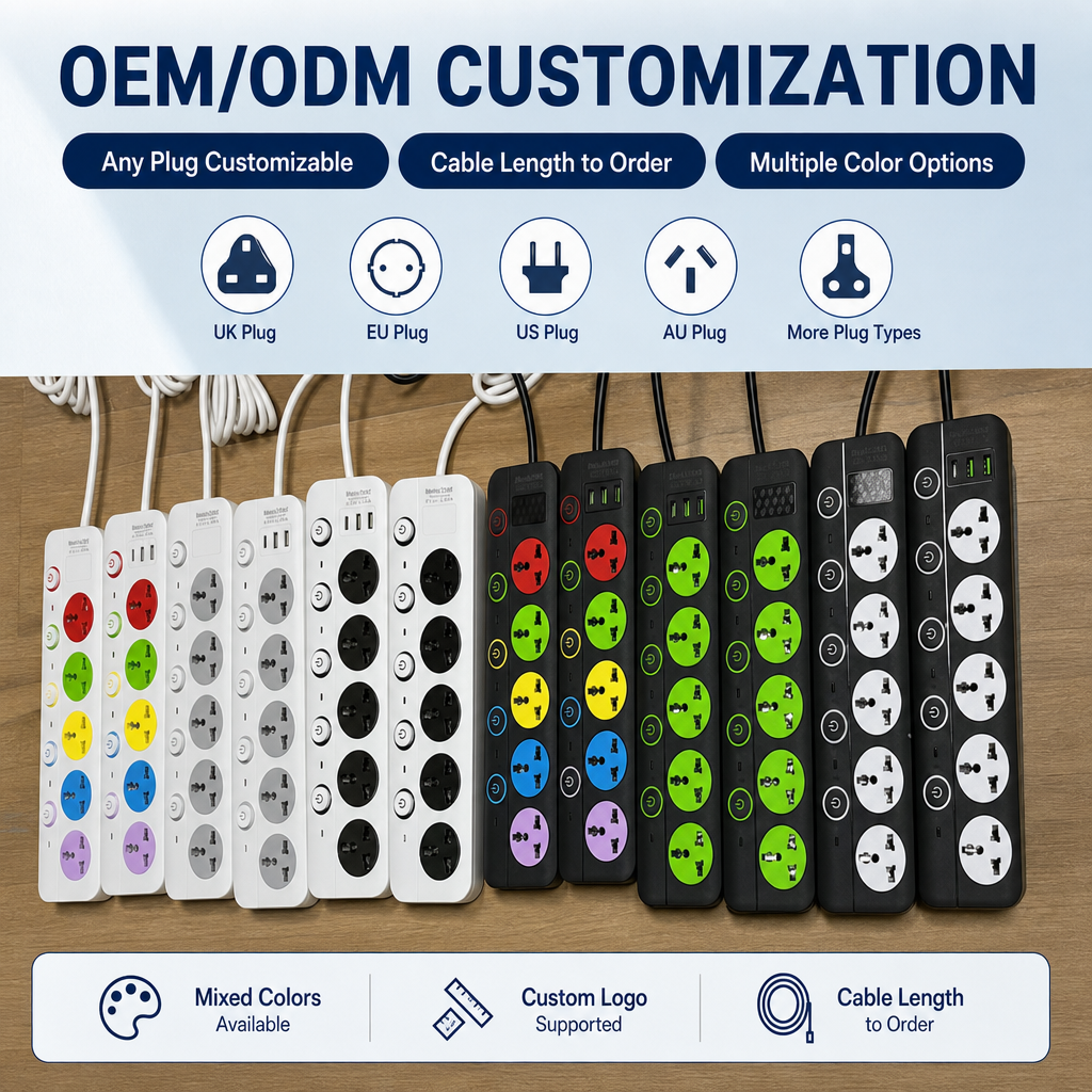 Wholesale Factory Direct Supply Universal 5 Gang AC Receptacle Personal Switches Multi Plug Home Theater Hotel Extension Socket · image 4