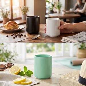 Ceramic Straight Tumbler Mug Wholesale Custom Logo Matte Black White Ceramic <b>Cup</b> <b>for</b> Hotel Restaurant Cafe Commercial Use - Product Image 3
