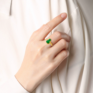 Natural Myanmar genuine jade <b>emerald</b> purple lotus-shaped <b>ring</b>, ice-grade jade, S925 <b>silver</b> setting, adjustable design - Product Image 3