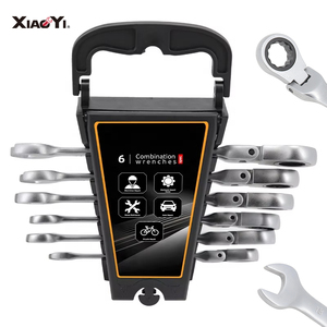 OEM Matte Finish 6PCS CR-V <b>Ratchet</b> Combination Wrench Tool <b>Set</b> Flex-head Metric <b>Spanner</b> <b>Set</b> - Product Image 1