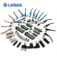 Conector Circular M12 de 3-4 Pines con Código AX, Macho y Hembra, IP67, Cable Personalizado de 1m para Maquinaria de Automatización Industrial
