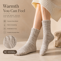 Chaussettes d'hiver personnalisées pour femmes, en polyester tricoté, chaudes, douces, élastiques, antidérapantes, décontractées, respirantes, OEM ODM, marque privée