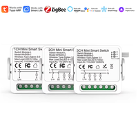 SIXWGH Módulo de Relé Inteligente Mini Zigbee 3.0 de 1/2/3 Canales, 10A, Material ABS y PC, Control por Voz con Google Home y Alexa