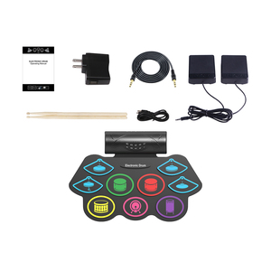 Gran oferta, Mini batería eléctrica integrada, almohadilla de práctica, batería de tambor, tambor enrollable de mano <span class=keywords><strong>Musical</strong></span> - Product Image 3