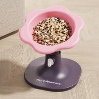 Bol pour chat incliné à double usage, réglable en hauteur, anti-renversement, pour l'alimentation et l'abreuvement, fournitures pour animaux de compagnie avec conception anti-déversement