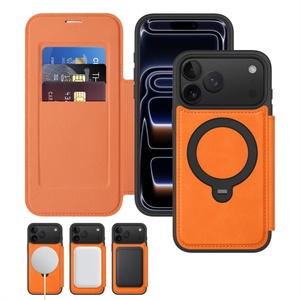 Nueva Funda Tipo Cartera de Cuero para iPhone 17 11 12 13 14 15 16 Pro Max 17 Air con Protección de 360 Grados °   Funda Magnética Antigolpes con Soporte de Anillo - Product Image 4