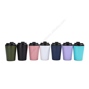 Vente en gros de gobelets de voyage personnalisés avec logo, 12 oz, double paroi, en acier inoxydable, isolés sous vide, avec couvercle - Product Image 1