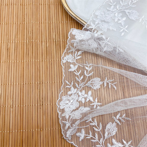 100% Polyester tan trong nước thêu ren thời trang Pháp lưới thêu ren bán buôn lưới ren - Product Image 3