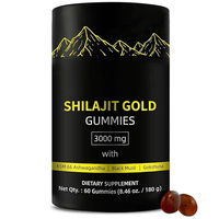Gummies d'acide fulvique pur de l'Himalaya, marque privée OEM, 3000 mg, Shilajit, emballage en fût