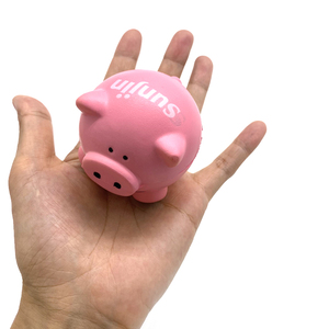 ลูกบอลบีบแก้เครียดรูปหมูสีชมพูขนาดเล็ก ของเล่นบีบคลายเครียด พิมพ์โลโก้ได้ ผลิตจาก PU เนื้อนุ่ม สำหรับโฆษณา ประชาสัมพันธ์ธุรกิจ - Product Image 4