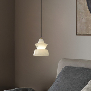 All-Copper Marble Long Pendant <b>Light</b> New Chinese Style Single-Head <b>Small</b> Pendant for Corridors Bars Counters Entryways Bedrooms - Product Image 1