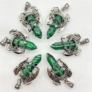 Collar Vintage Retro Simple y Elegante con Cristal de Amatista, Dragón, Bruja, Piedra Preciosa Natural, Reiki, Espiritual, Joyería de Acero Inoxidable - Product Image 4