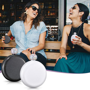 Flacon à <span class=keywords><strong>alcool</strong></span> en acier inoxydable Bouteille de vin avec couvercle en diamant mignon Bouteille de vodka Whisky Hip Flask <span class=keywords><strong>Cadeau</strong></span> de demoiselle d'honneur - Product Image 3