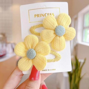 Nuevas diademas para el cabello de estilo otoñal para niñas, bandas elásticas que no dañan el cabello, diademas de tela con flores para niñas, moños para el cabello, coletas. - Product Image 2