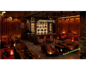 3D Club Bar Grafisch Interieurontwerp Modern Speakeasy Lounge Meubilair Sofa Set Luxe Club Lounge Ontwerp Concept - Product Image 1